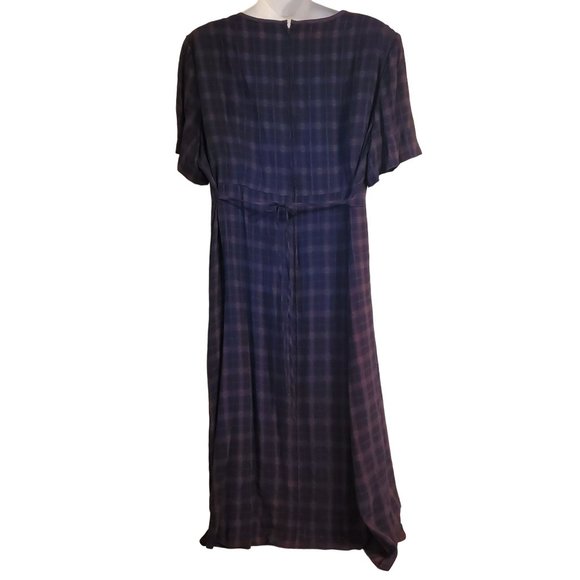 SL Fashions 28W Modest House Dress Blue Plaid Home School Church - Picture 2 of 4